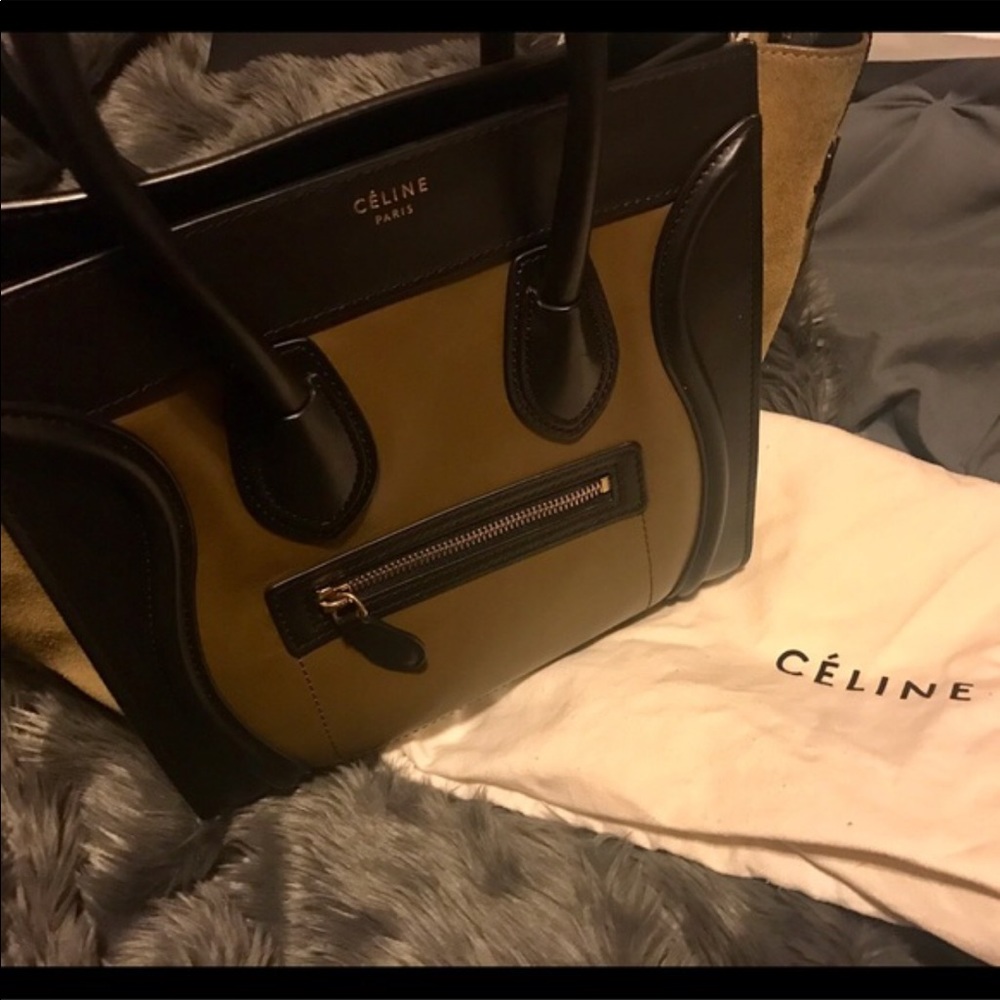 Authentic two tone Micro luggage Celine